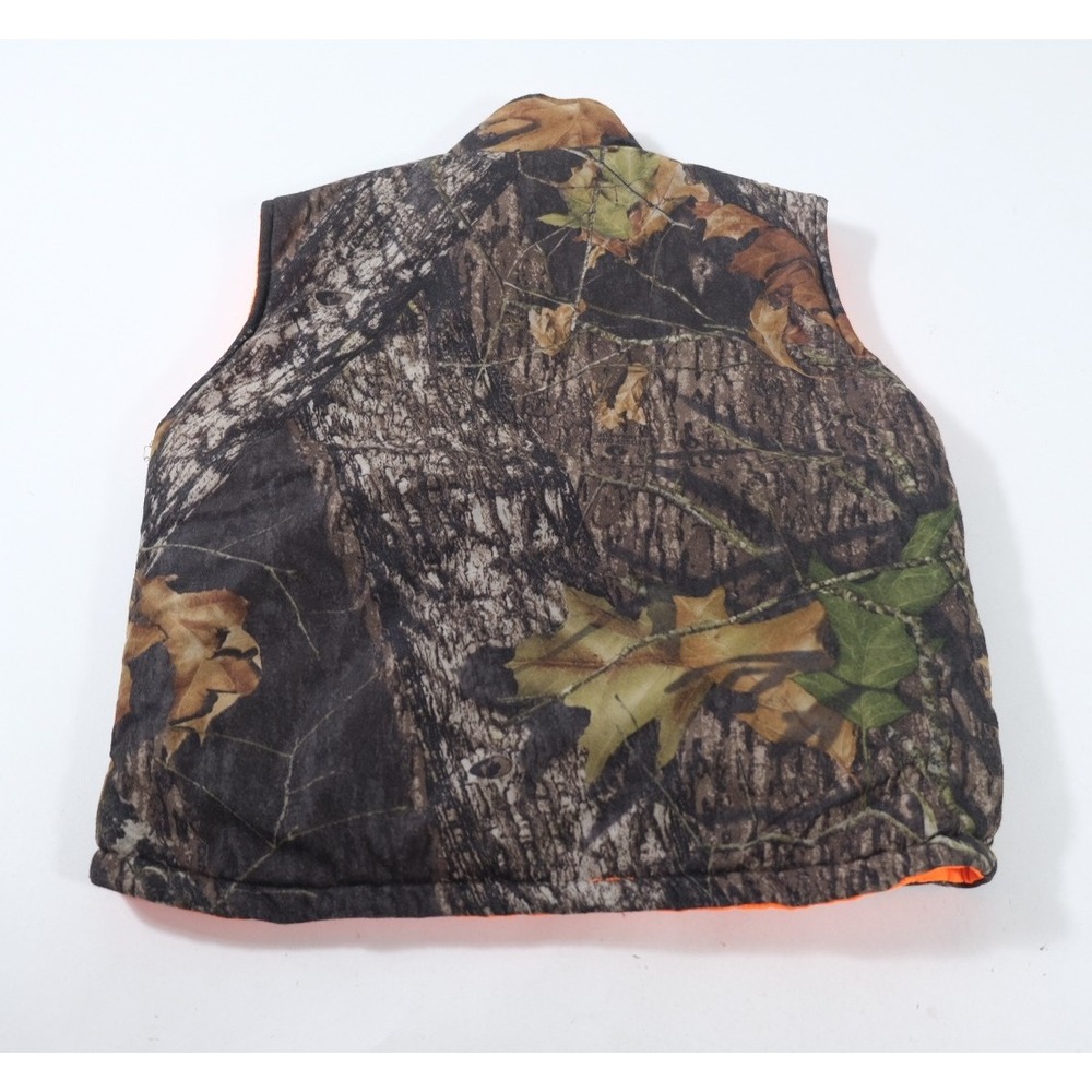 Woolrich Vest Kids 14/16 L Orange Camo Outdoor Guide Reversible Hunting Padded